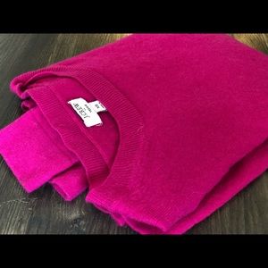 Hot pink J Crew wool and cotton Teddie sweater
